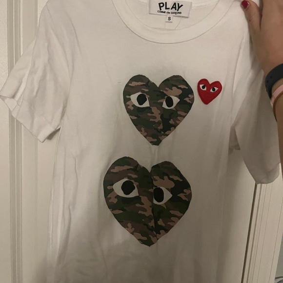 COMME DES GARÇONS PLAY white camouflage shirt - Picture 2 of 6
